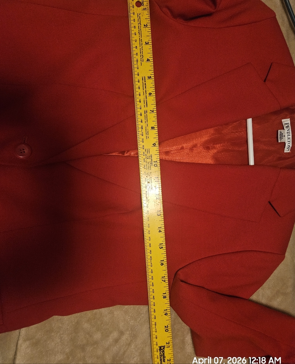 Pendleton Red Women's Blazer - Picture 7 of 8